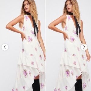 FREE PEOPLE Sz 6 BIRDIE HIGH LOW FLORAL dress